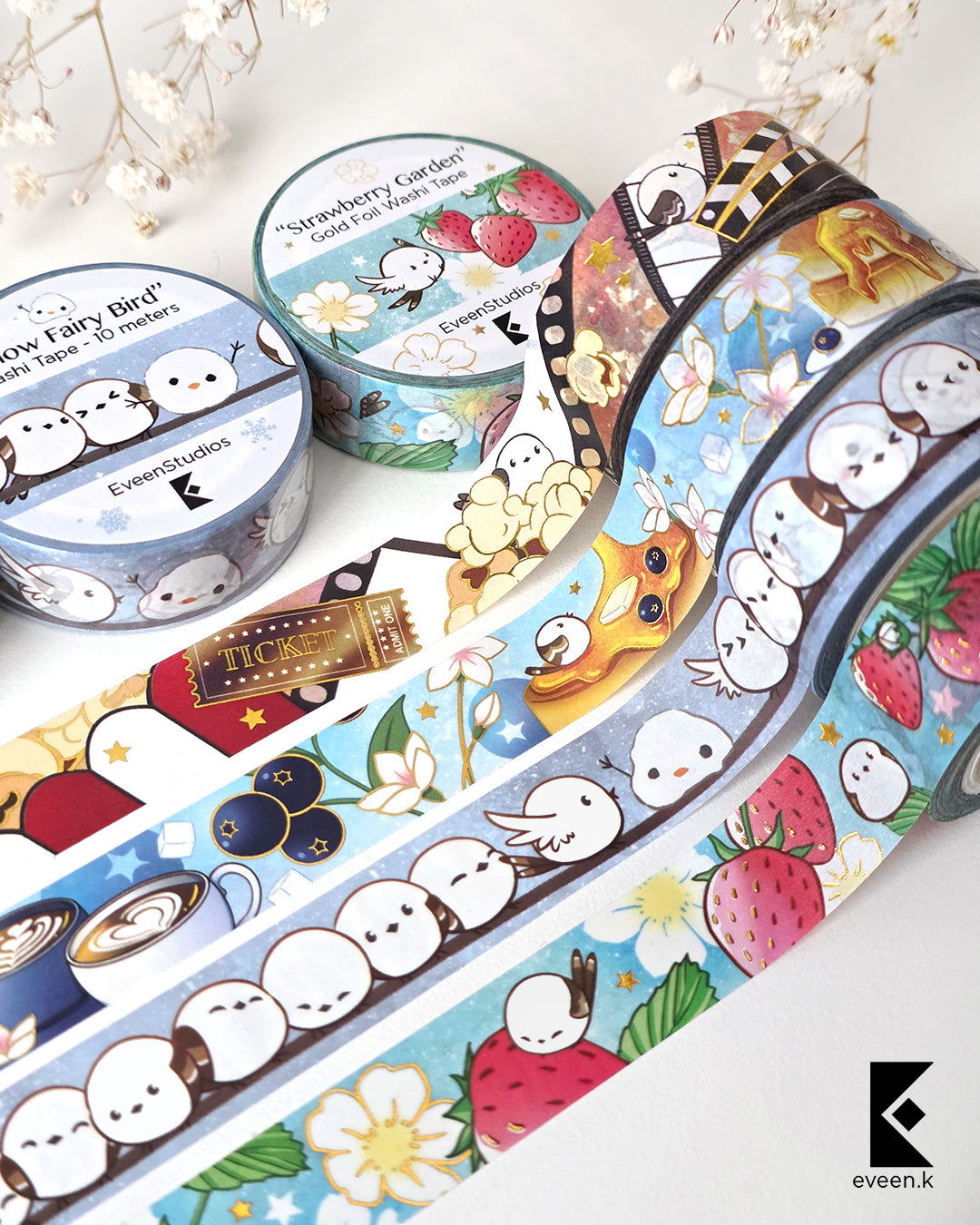 Blueberry Pancakes, Gold Foil Washi Tape