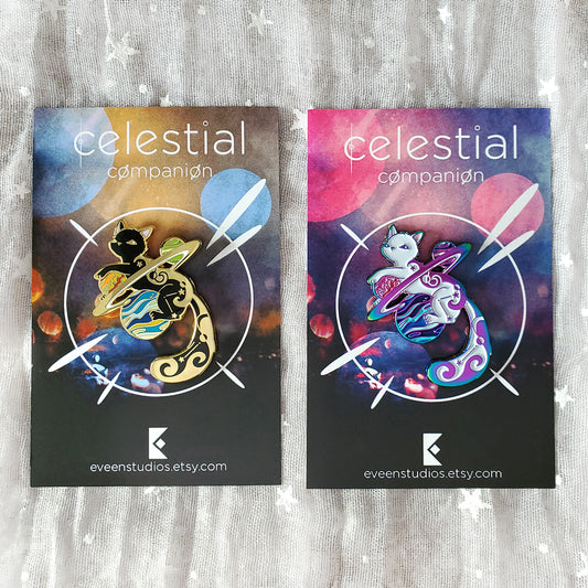 Cat Celestial Companion Enamel Pin
