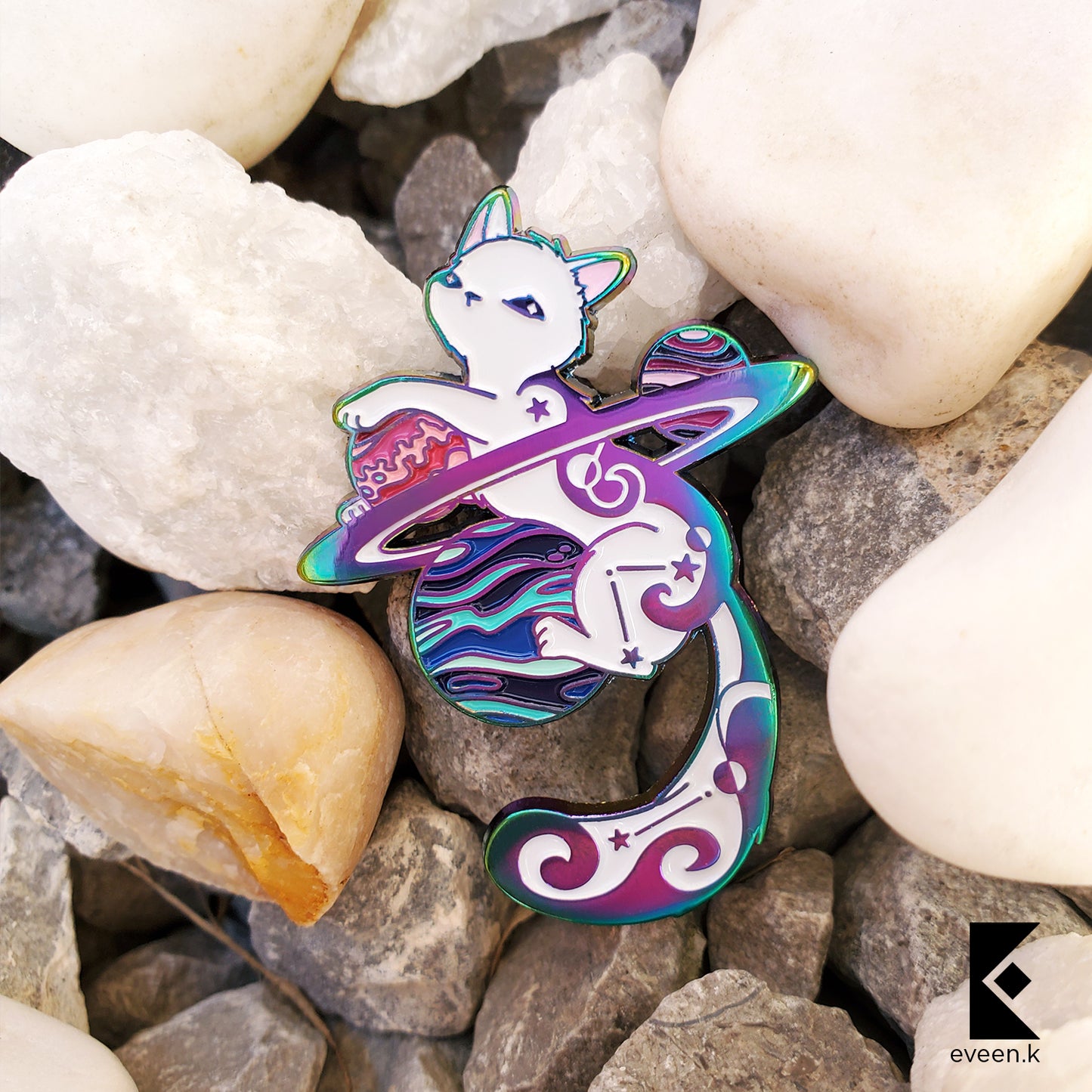 Cat Celestial Companion Enamel Pin