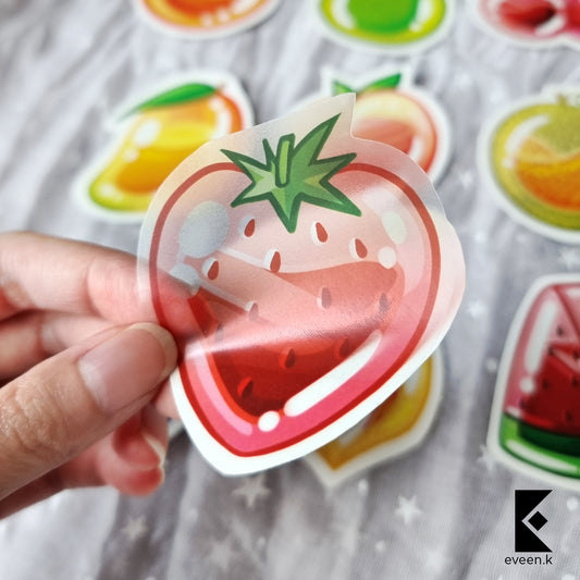 Juicy Jelly Fruit Clear Vinyl Stickers