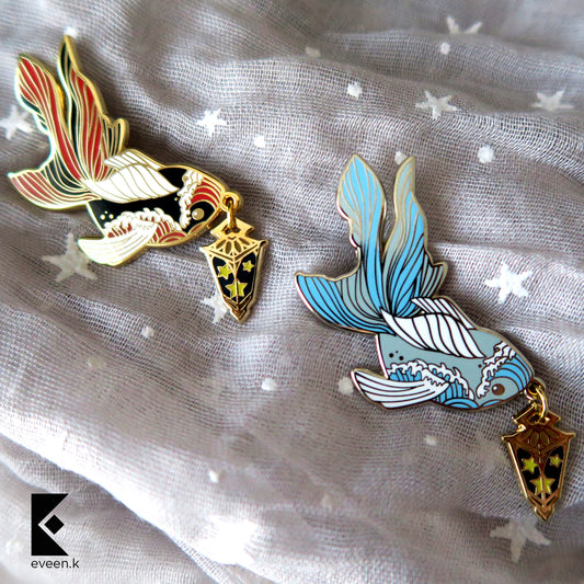 Koi Gold Fish Star Carrier Enamel Pin