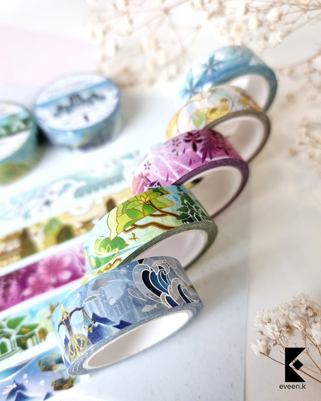 Natlan, City of Fire Gold Foil Washi Tape