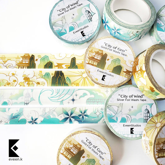 Mondstadt, City of Wind, Silver Foil Washi Tape