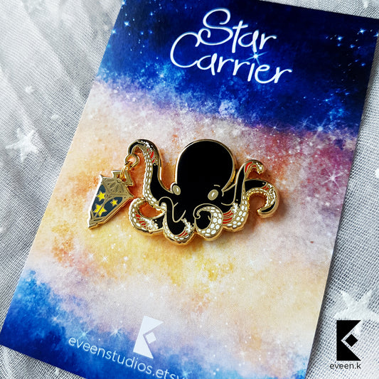 Octopus Star Carrier Enamel Pin