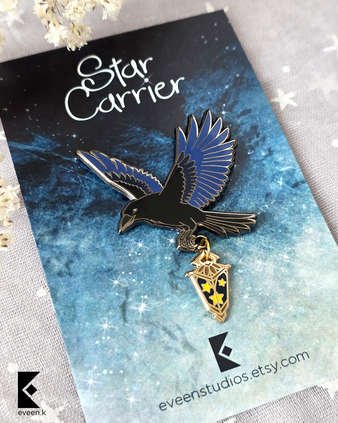 Raven Flying Star Carrier Enamel Pin