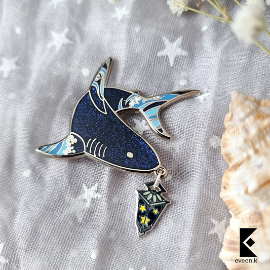 Shark Star Carrier Enamel Pin