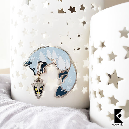 Winter Fox Star Carrier Enamel Pin