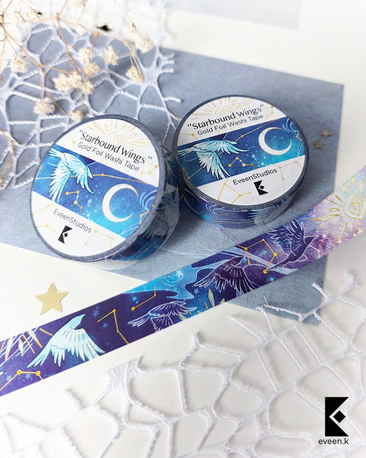 Starbound Wings, Gold Foil Washi Tape