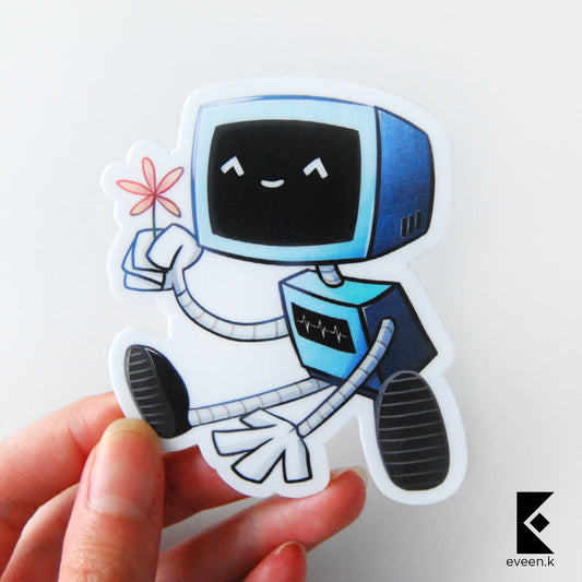 Happy Robot Vinyl Sticker