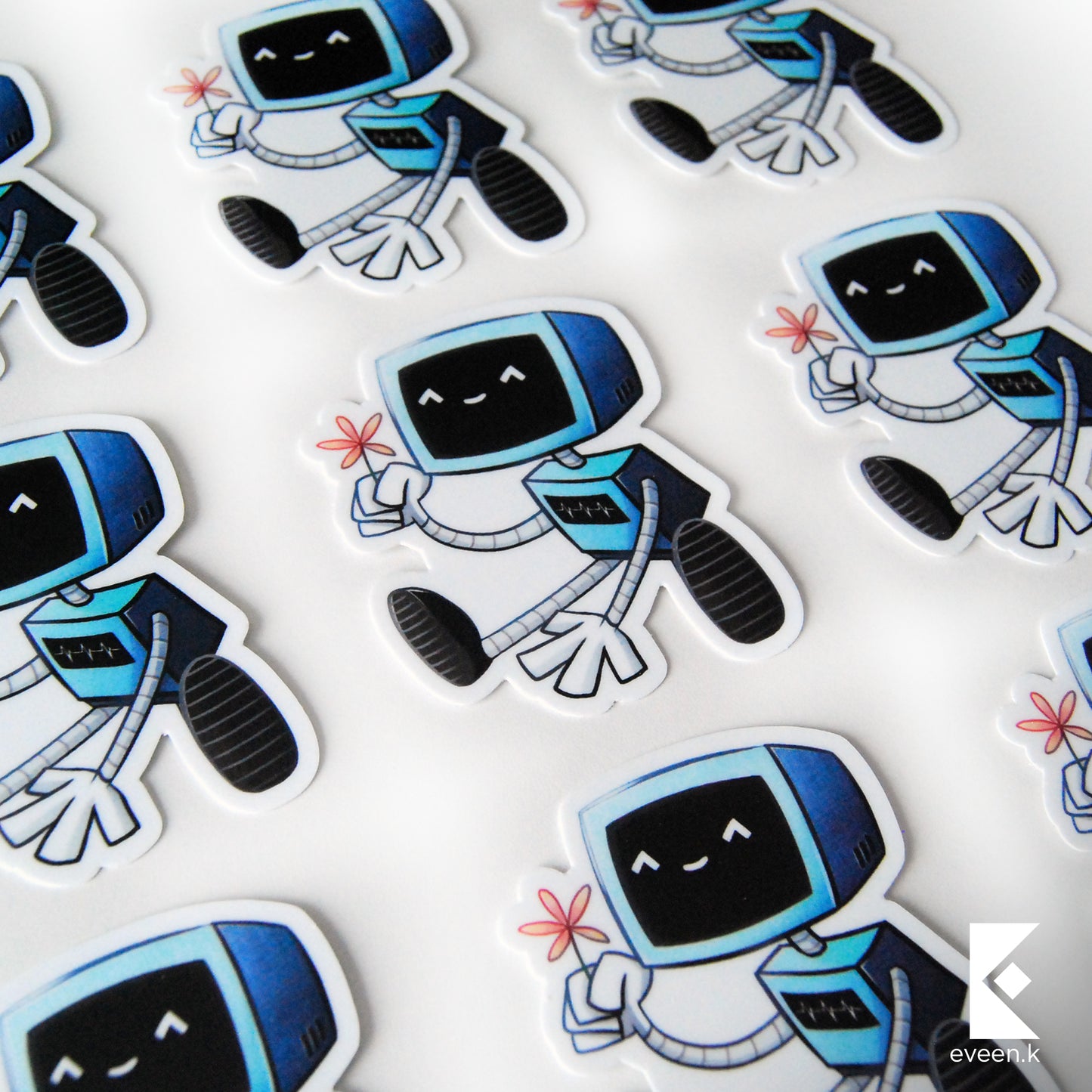 Happy Robot Vinyl Sticker