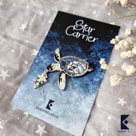 Sea Turtle Star Carrier Enamel Pin