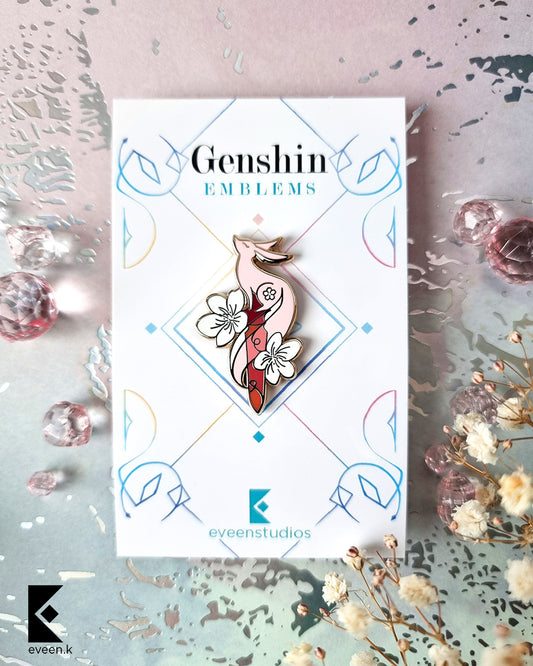 Yae Miko Genshin Emblem Pin