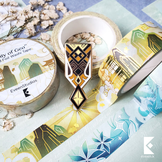 Zhongli Genshin Emblem Pin