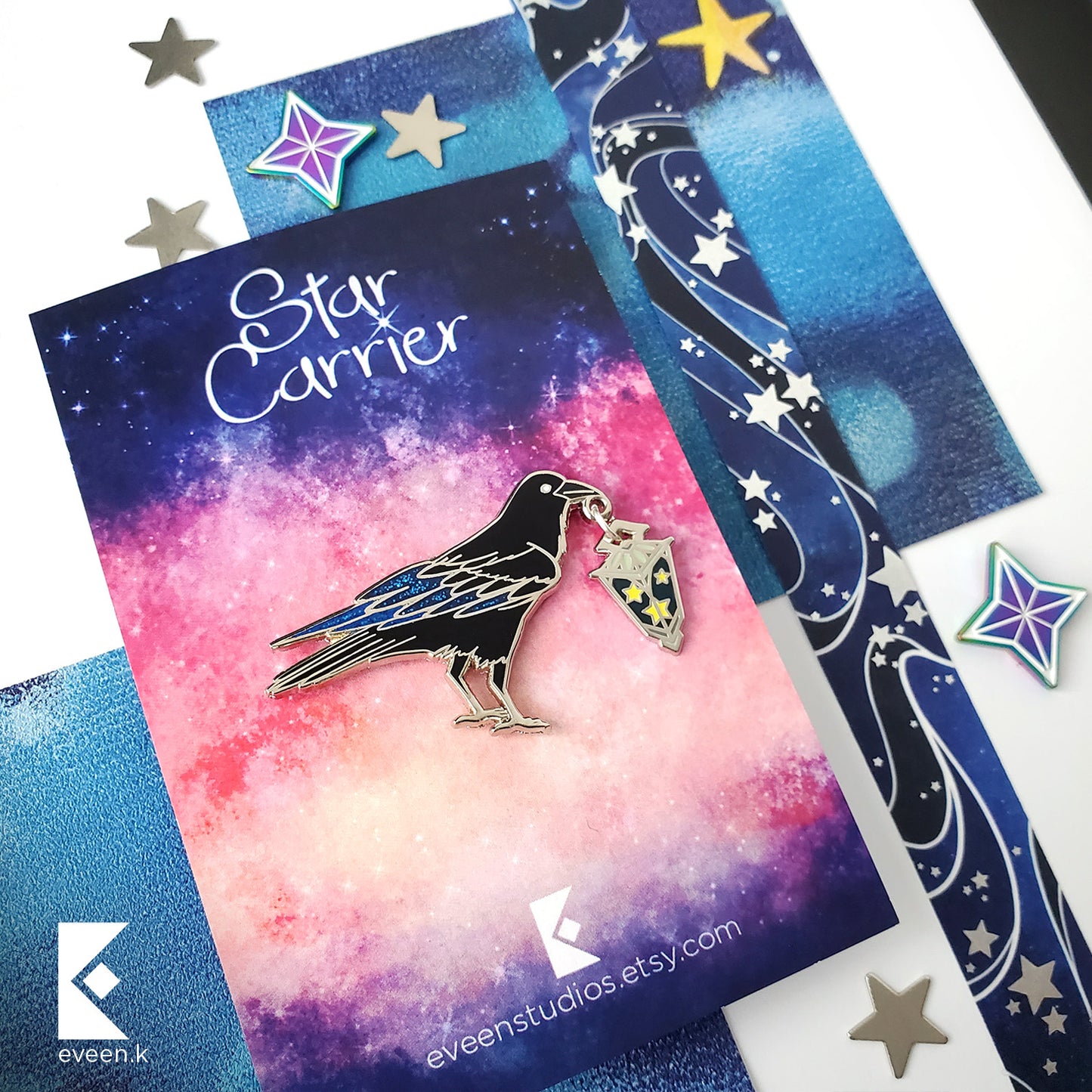 Raven Star Carrier Enamel Pin