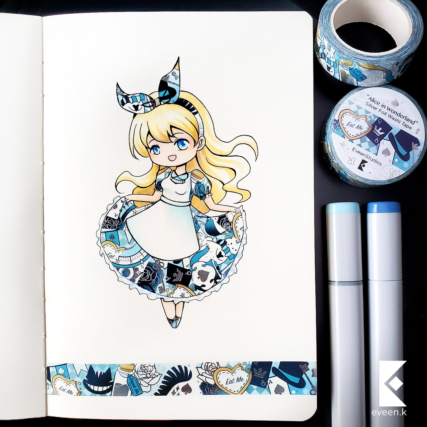Alice in Wonderland, Foil Washi Tape