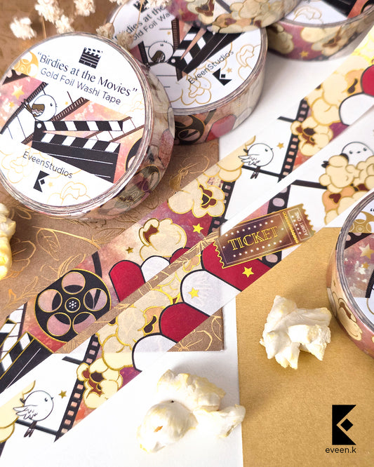 Birdies at the Movies, Gold Foil Washi Tape