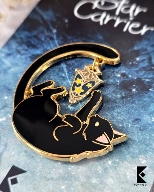 Cat Playing, Star Carrier Enamel Pin