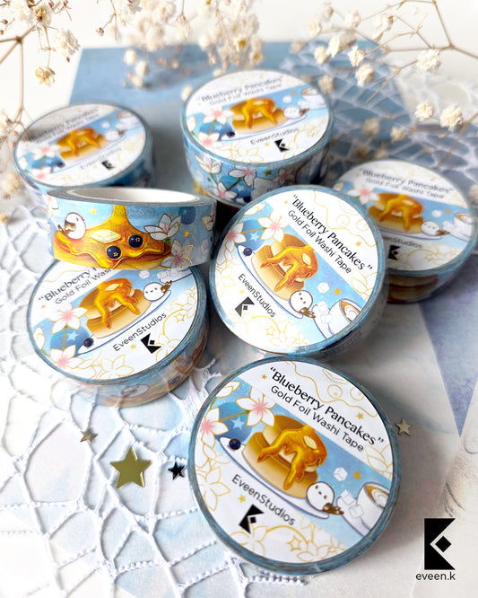 Blueberry Pancakes, Gold Foil Washi Tape