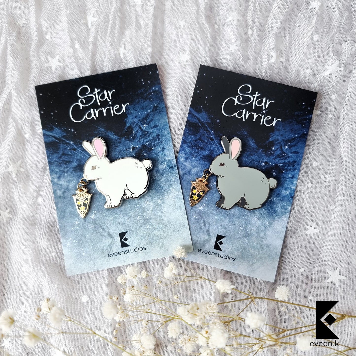 Bunny Star Carrier Enamel Pin