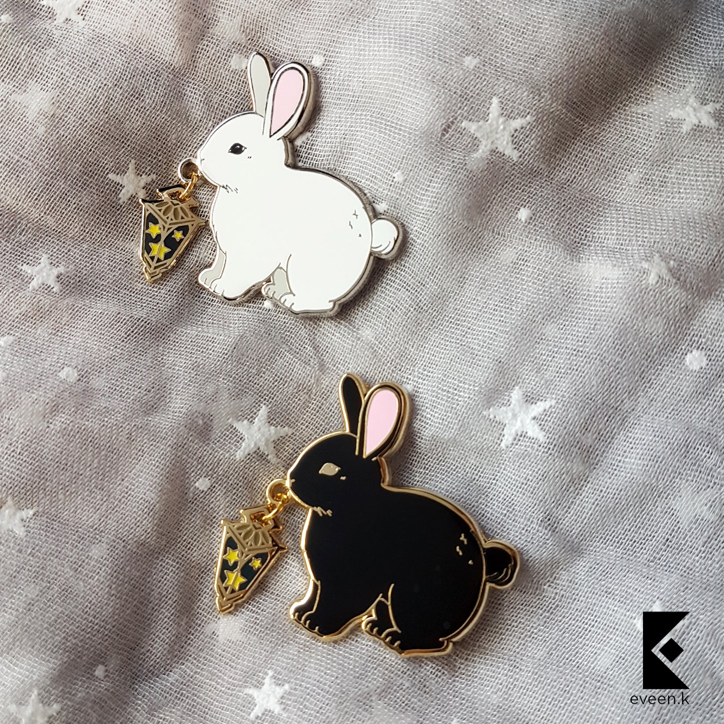 Bunny Star Carrier Enamel Pin
