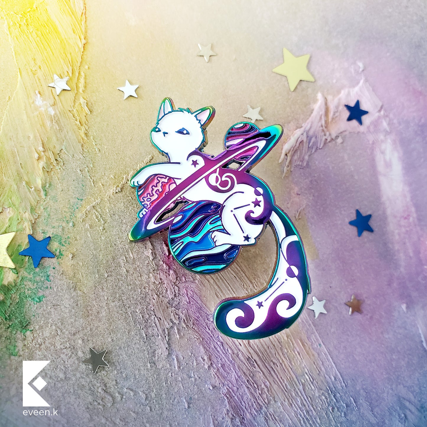 Cat Celestial Companion Enamel Pin