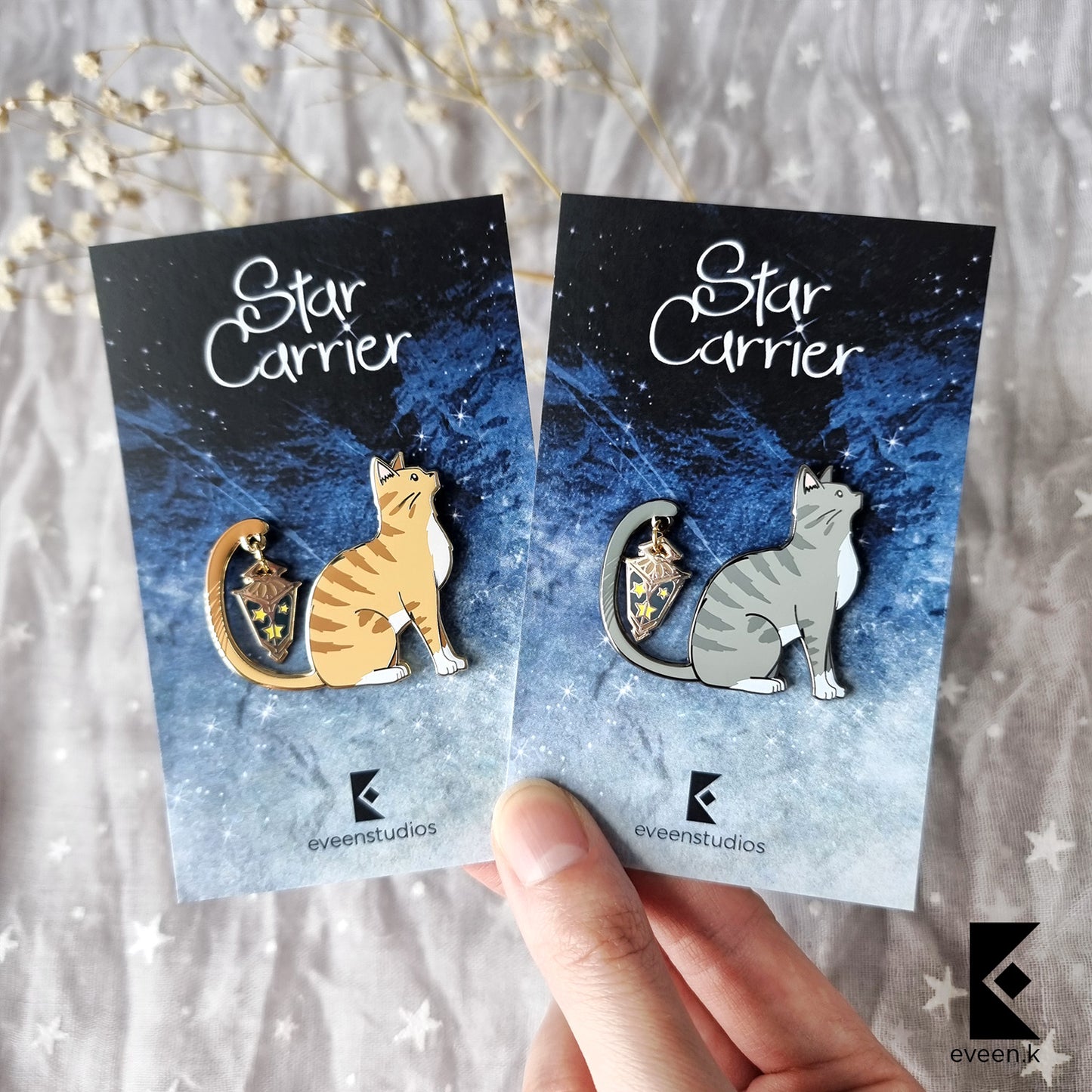 Cat Star Carrier Enamel Pin