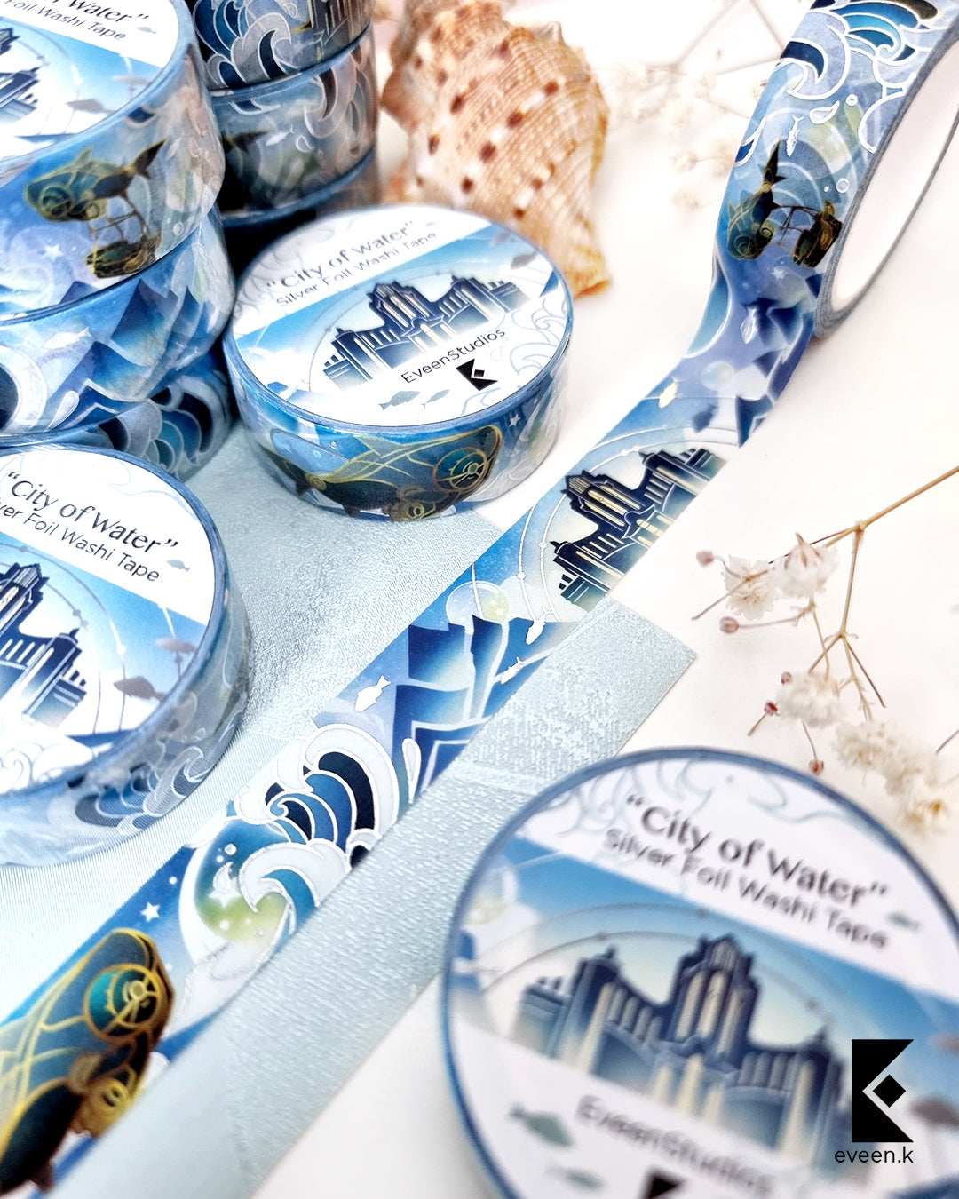 Fontaine, City of Water Foil Washi Tape
