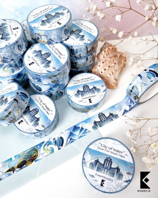 Fontaine, City of Water Foil Washi Tape