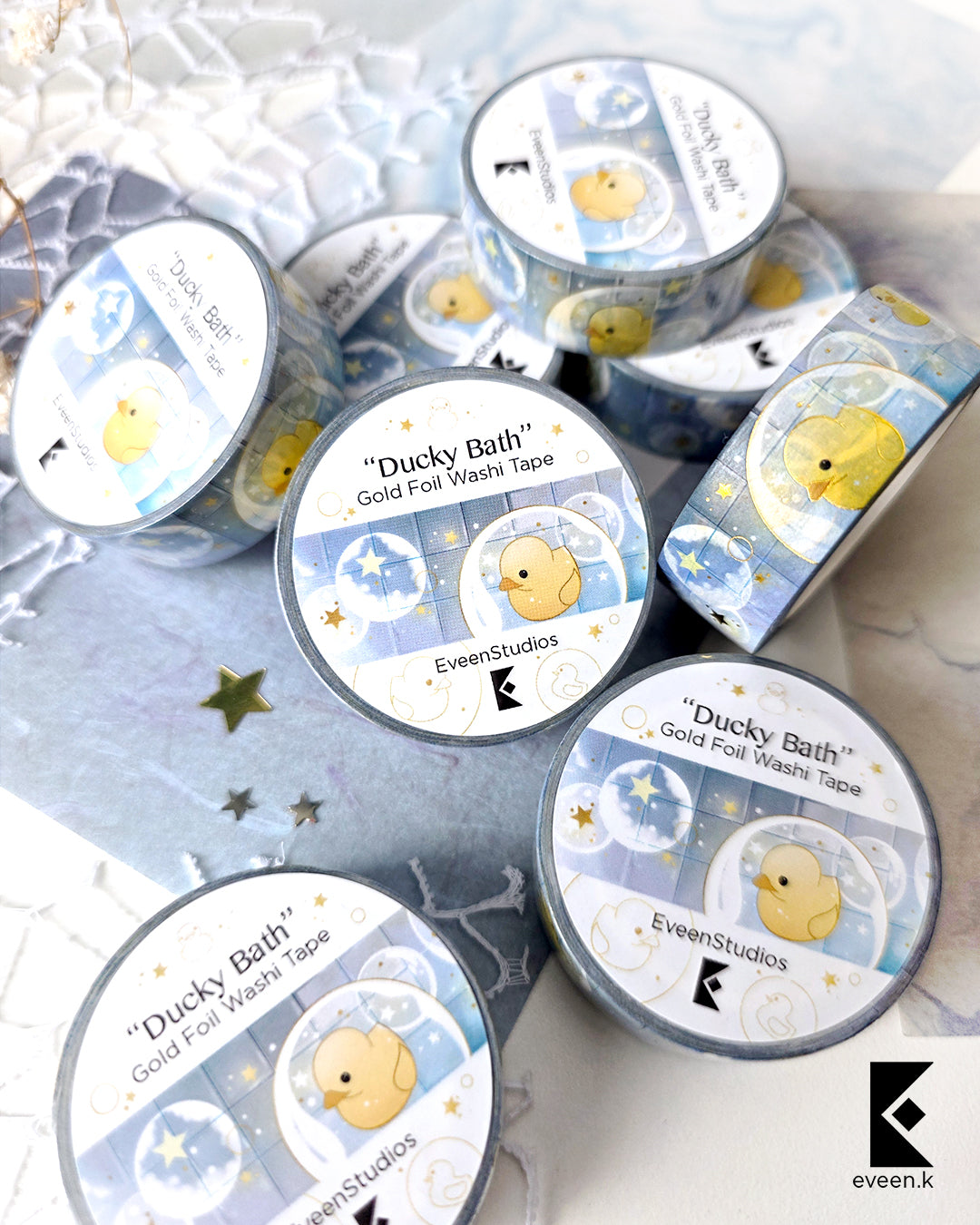 Ducky Bath, Gold Foil Washi Tape