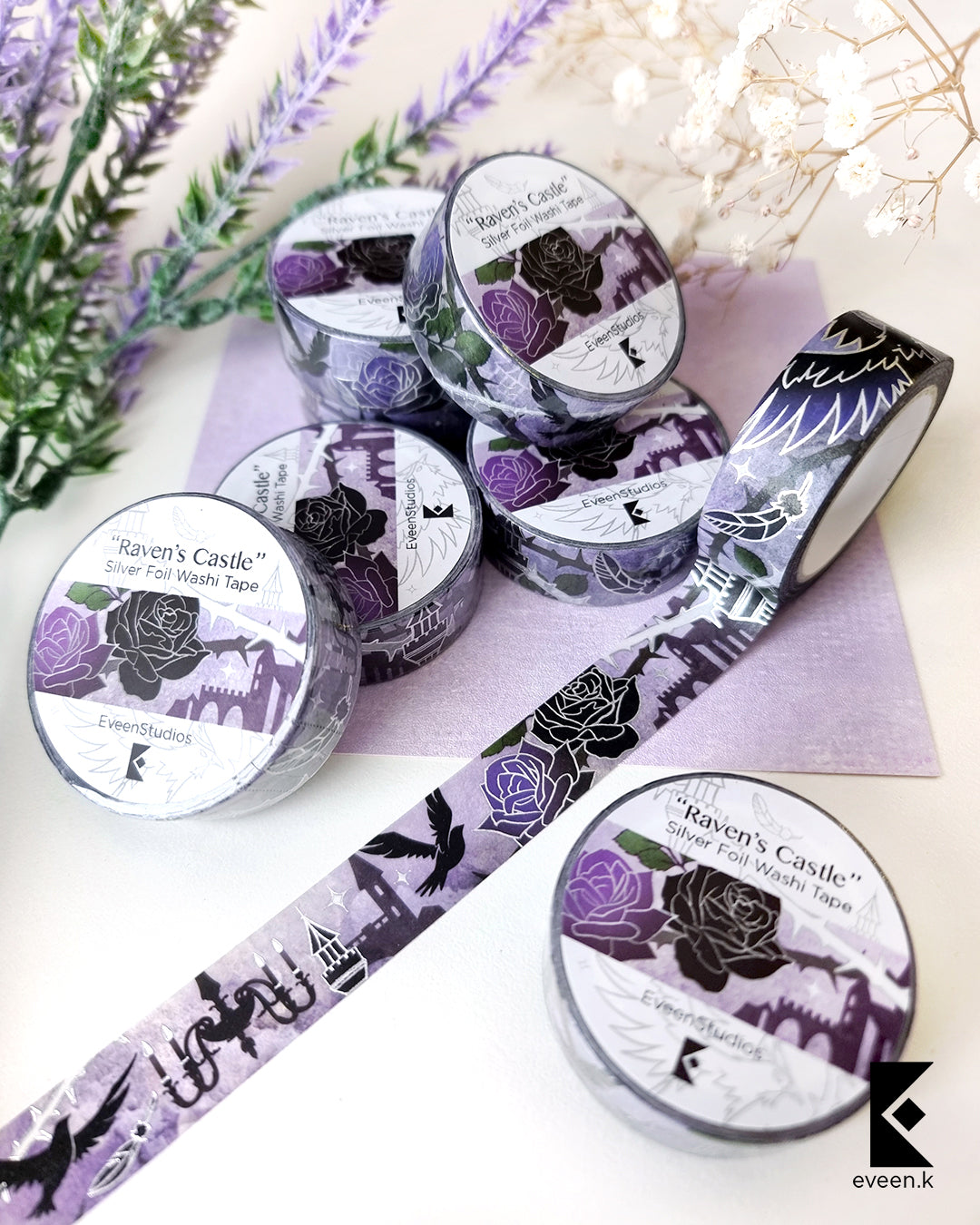 Fischl, Raven's Castle Silver Foil Washi Tape