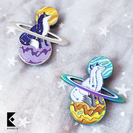 Fox Celestial Companion Enamel Pin