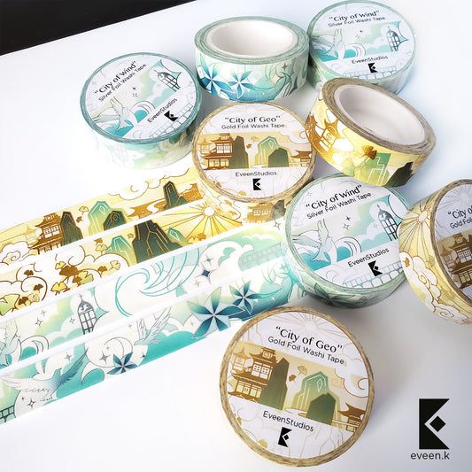 Mondstadt, City of Wind Foil Washi Tape