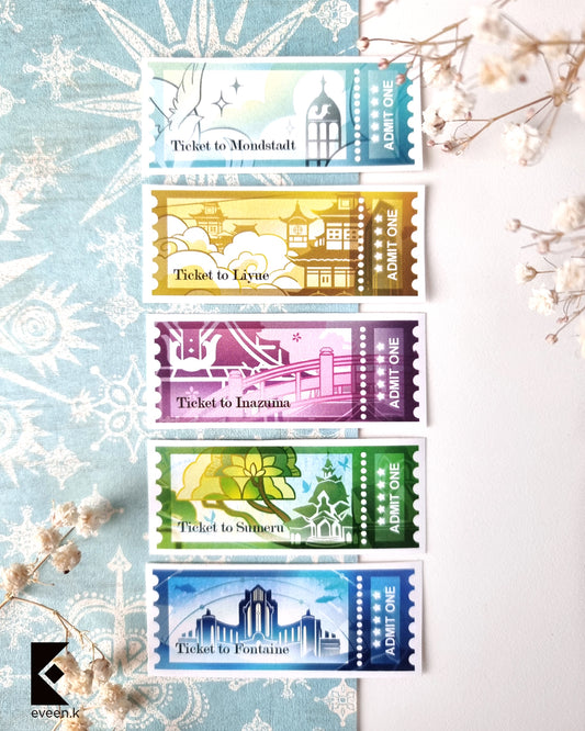 Genshin Ticket Vinyl Stickers
