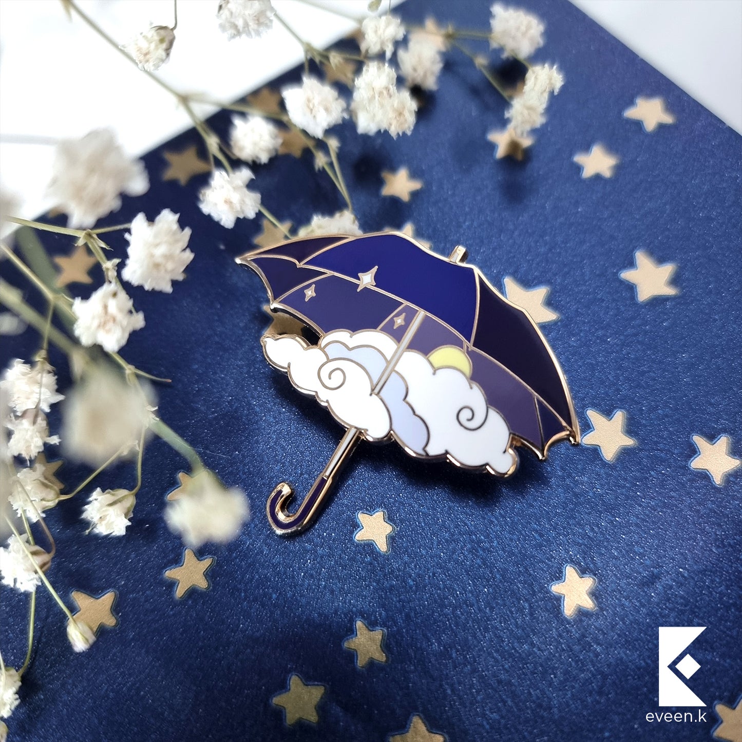 Partly Cloudy Umbrella Enamel Pin