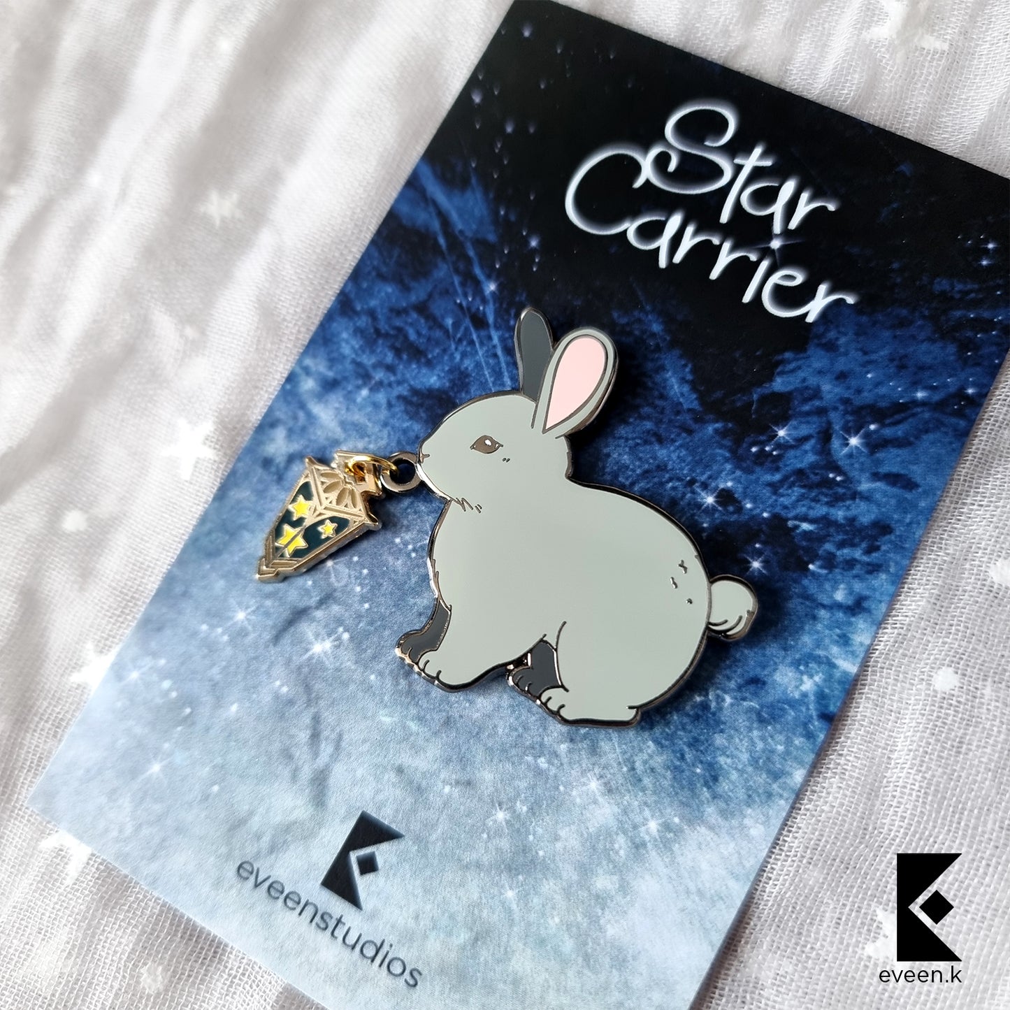 Bunny Star Carrier Enamel Pin