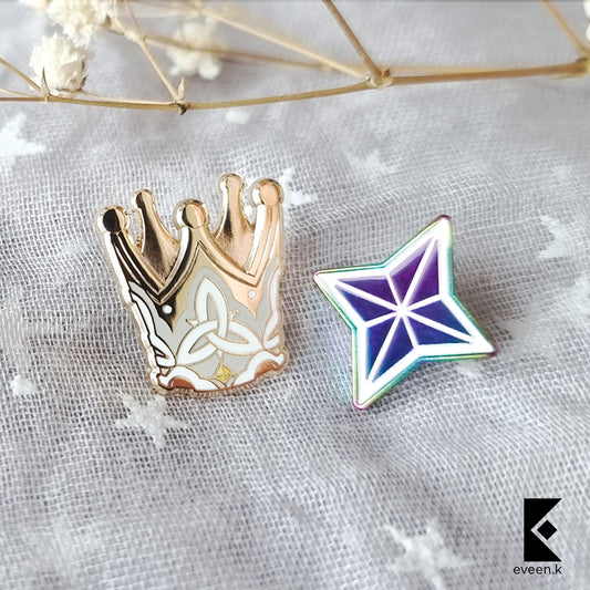 Primogem and Crown Genshin Mini Pins