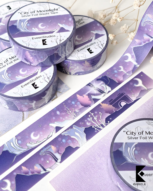Nod-Krai, City of Moonlight Silver Foil Washi Tape