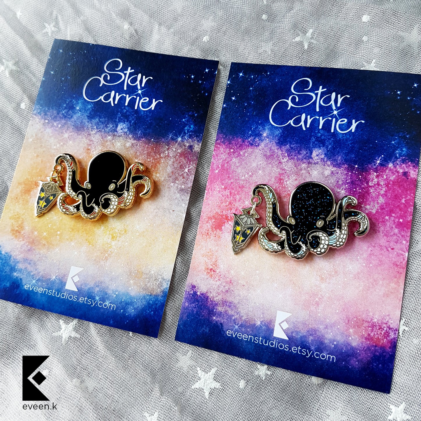 Octopus Star Carrier Enamel Pin
