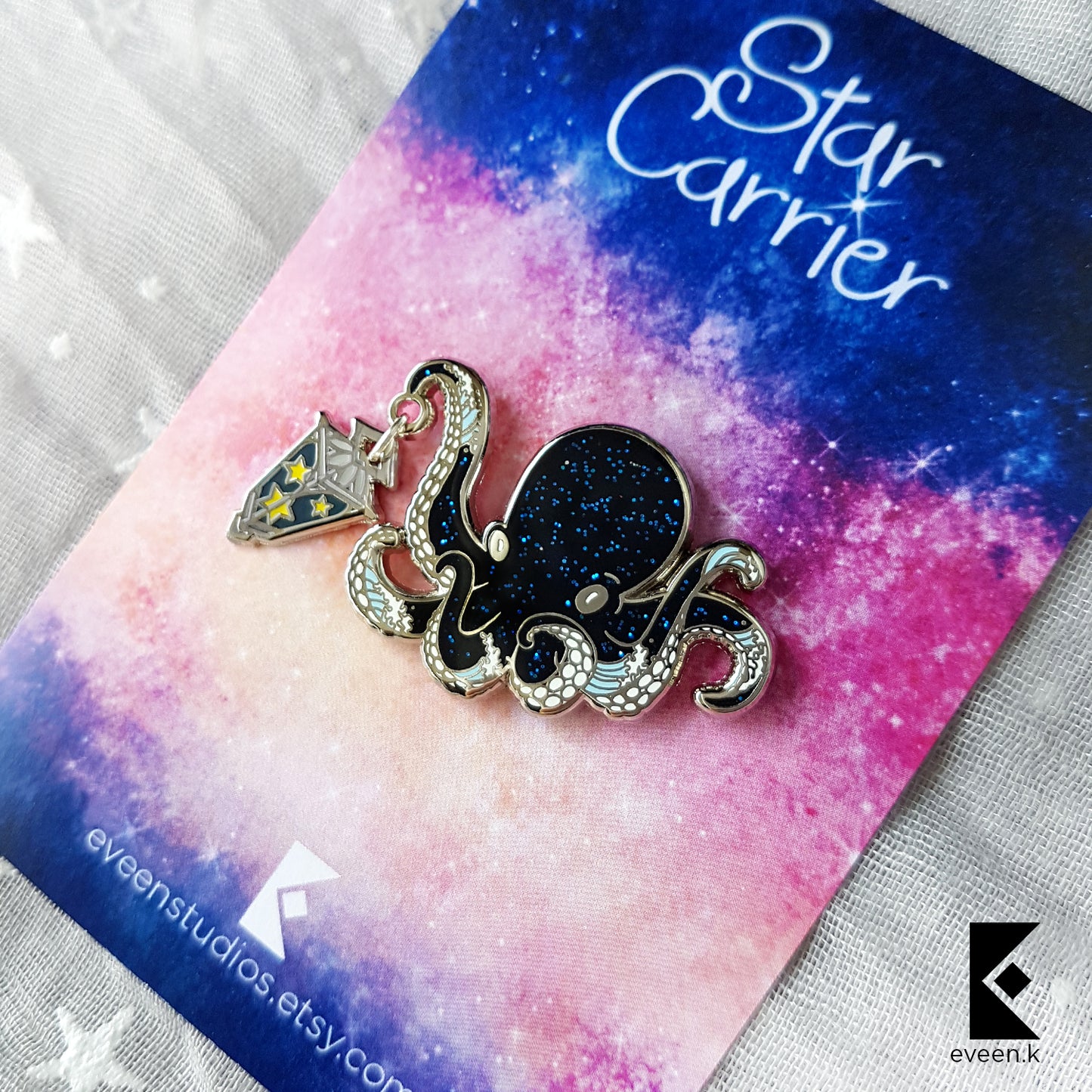 Octopus Star Carrier Enamel Pin