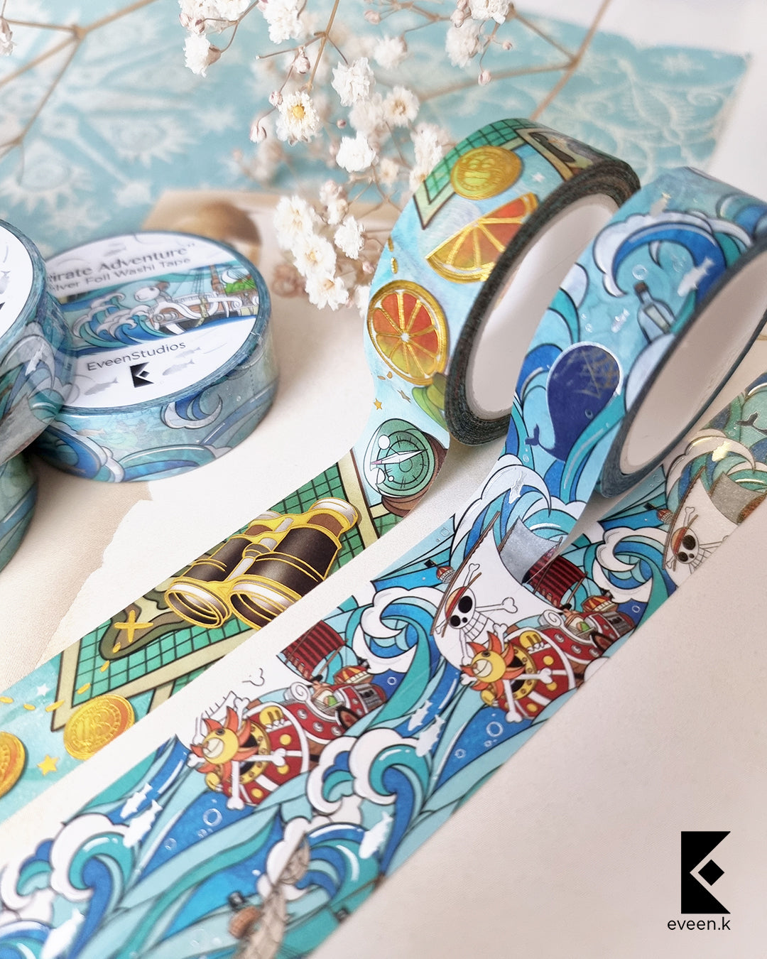 Pirate Adventure & Sweet Navigator, Silver and Gold Foil Washi Tape