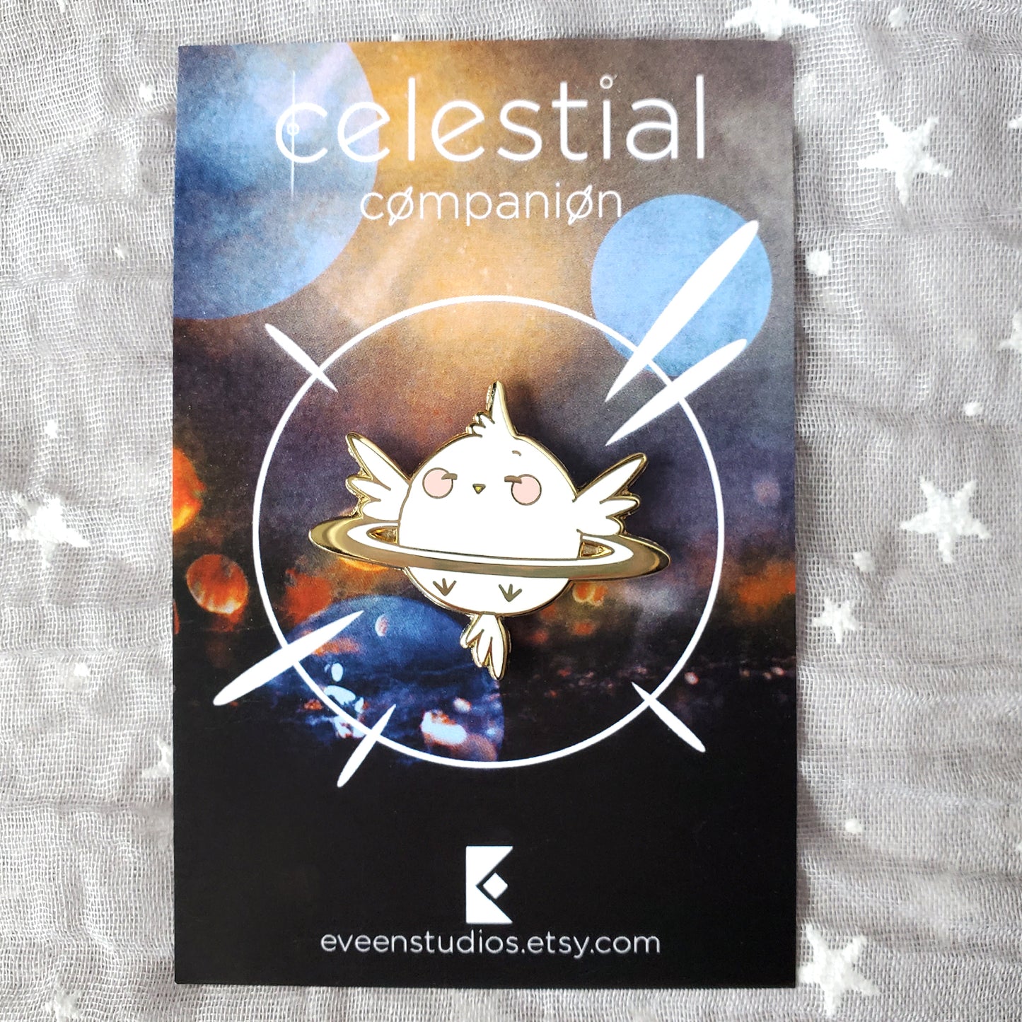 Bird Celestial Companion Enamel Pin