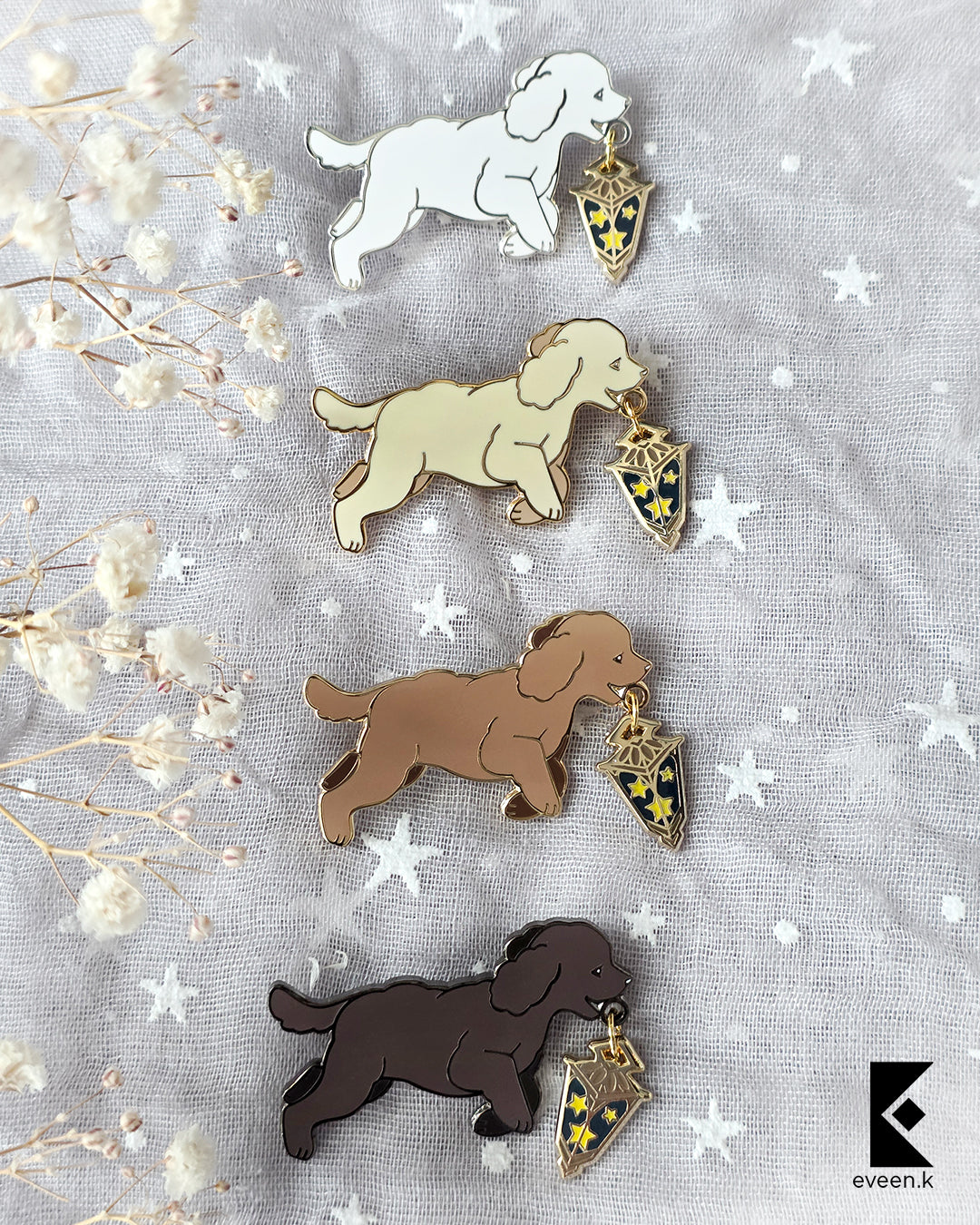 Poodle Star Carrier Enamel Pin