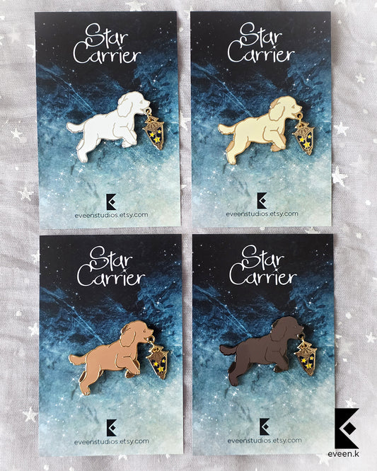 Poodle Star Carrier Enamel Pin