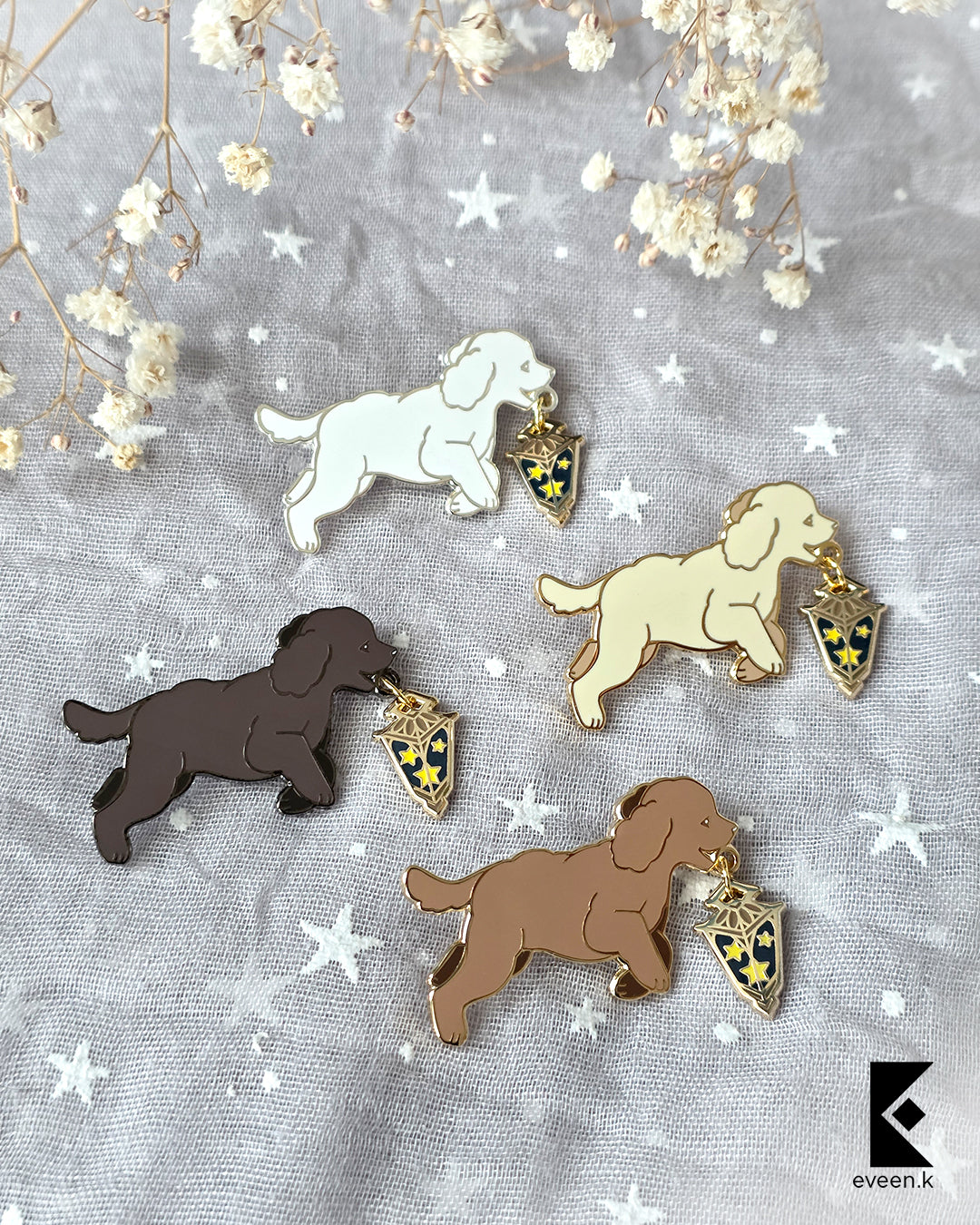 Poodle Star Carrier Enamel Pin