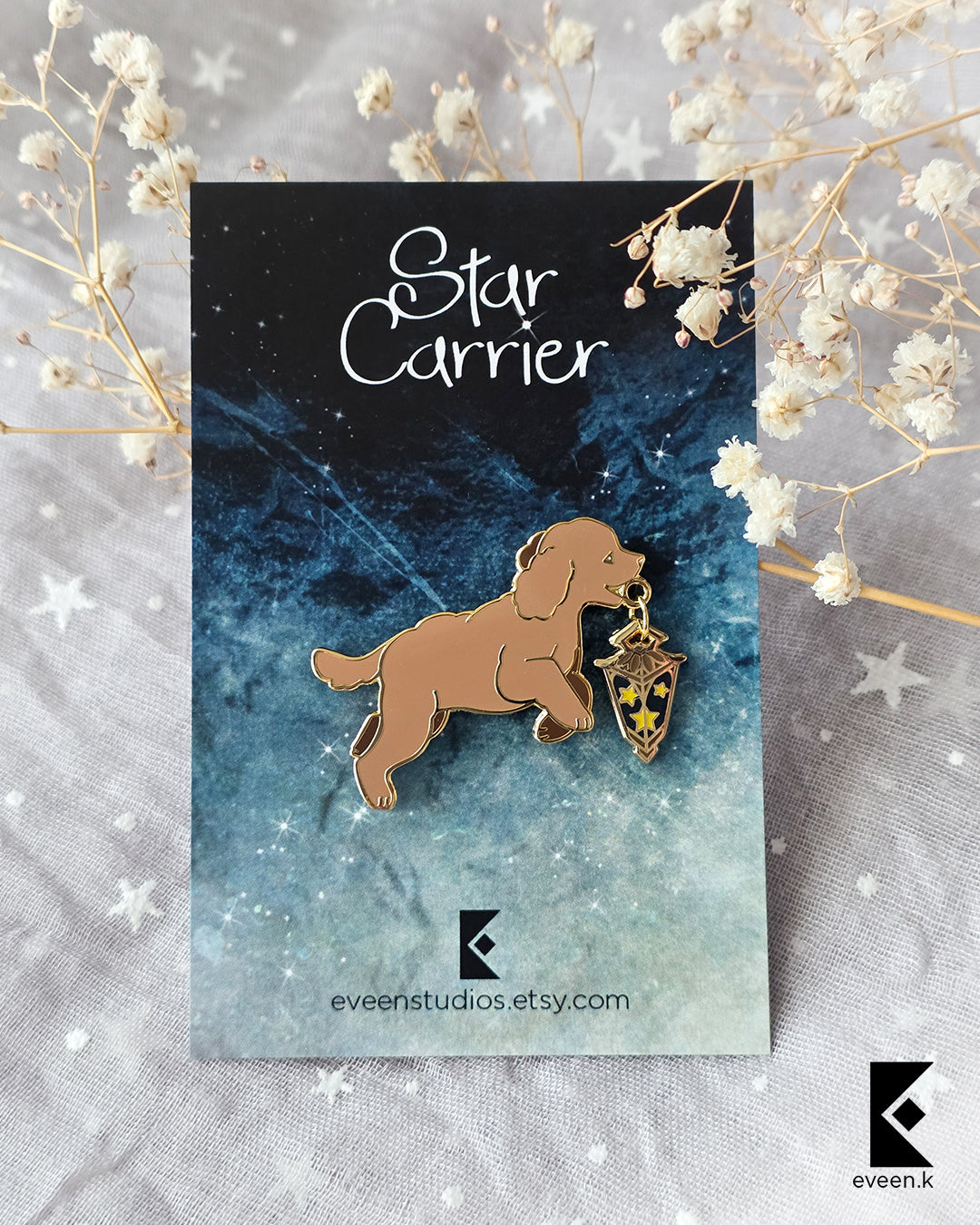 Poodle Star Carrier Enamel Pin