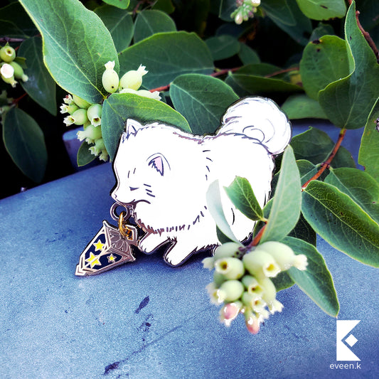 Pomeranian Star Carrier Enamel Pin
