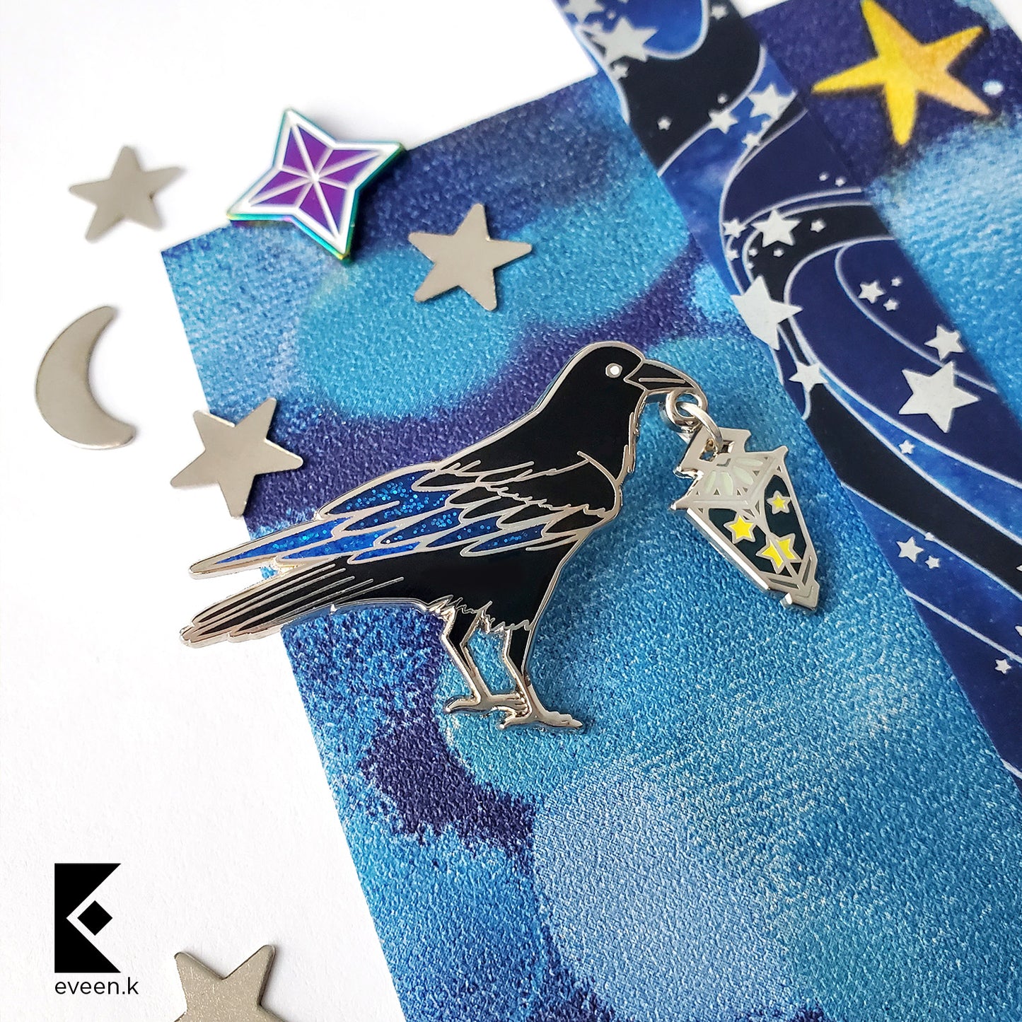 Raven Star Carrier Enamel Pin