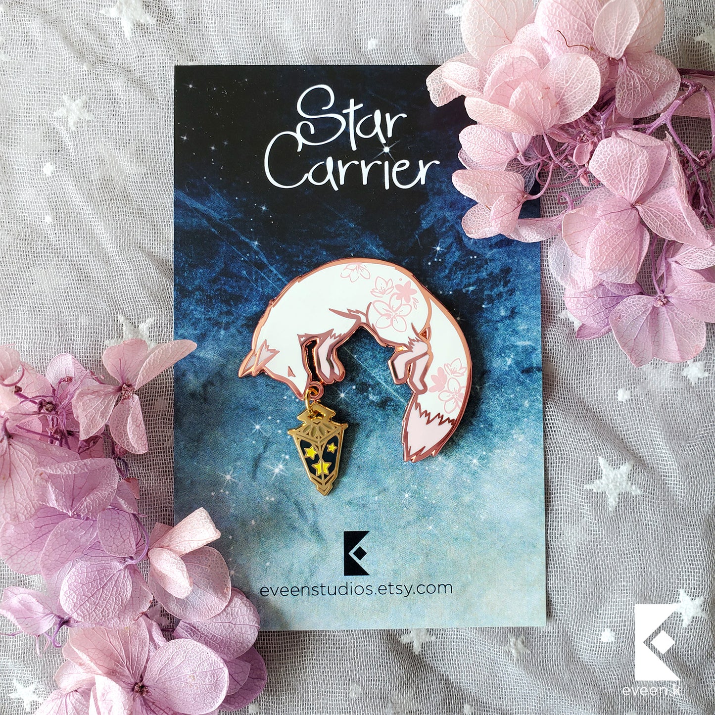 Sakura Fox Star Carrier Enamel Pin