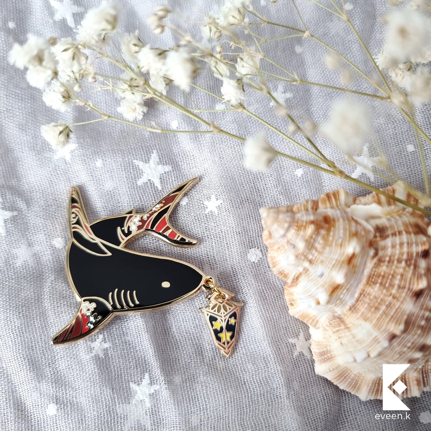 Shark Star Carrier Enamel Pin