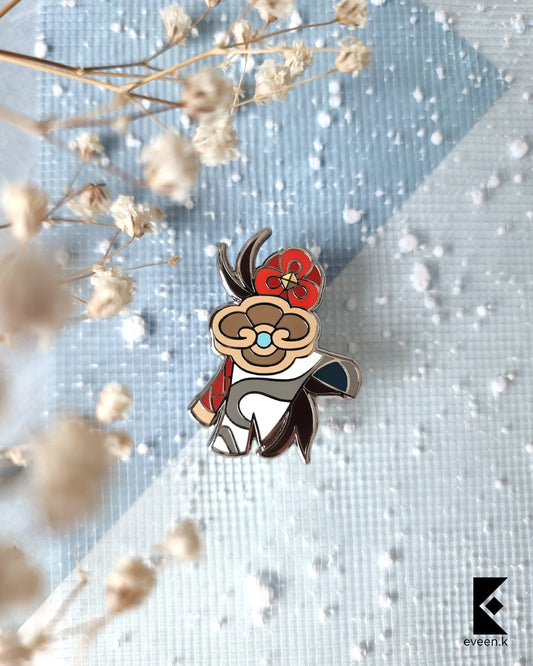Shenhe Genshin Emblem Pin